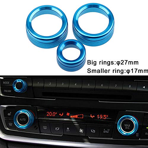 PolarLander 3Pcs / Lot Aire Acondicionado Anillos Radio Volumen Perilla Ring Covers Decorativo Circle Trim High Match Azul