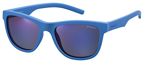 Polaroid PLD 8018/S JY ZDI Gafas de sol, Azul (Bluette/Greyblmirror Pz), 47 Unisex Niños