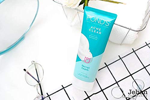 POND's - Acné- Limpiador facial de espuma exfoliante 100g. Cuidado de la piel del rostro contra grasa y acné