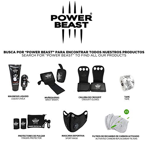 Power Beast Tape. Weight Lifting & Hook Grip Tape | Protege Pulgares y Dedos. Cinta Flexible Adhesiva. Entrenamiento Crossfit, Calistenia, Levantamiento de Pesas | Medida 3.8 cm x 9 m (Blanco)