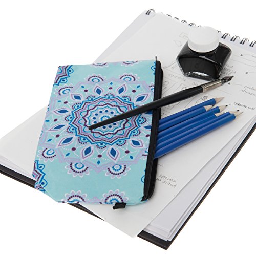 PREMYO Neceser de Maquillaje Estuche Escolar Pochette para Cosméticos Bolsa de Aseo Pequeña Práctico Estampado Impresión Diseño Mandala