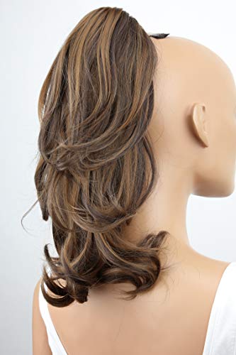 PRETTYSHOP Voluminosa corrugado peluca peluca trenza cola de caballo Cola de caballo fibra sintética 35 cm refractario mezcla de color marrón H90