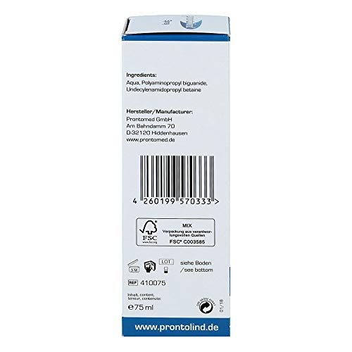 Prontolind aerosol [75ml] para la limpieza antibacteriana y el cuidado de perforaciones, túneles, tapones y modificaciones corporales Recomendado por los principales estudios de piercing [Multicolor]