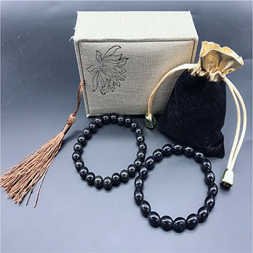 Pulsera de cristal de turmalina negra para hombres y mujeres