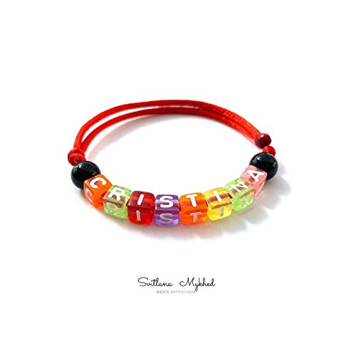 Pulsera MARTA con letra del alfabeto; Joyas con nombre, mensaje, logo, inicial para hombre. (reversible, personalizable) para adultos y niños