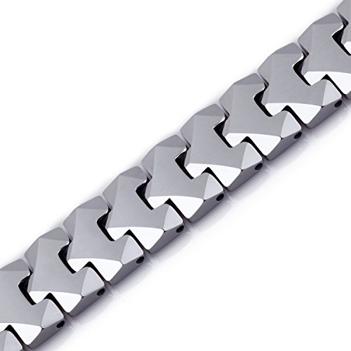 Pulsera única para hombre de tungsteno con estilo de piezas de puzle (plata, 10 mm)