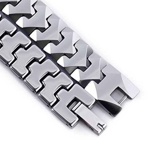 Pulsera única para hombre de tungsteno con estilo de piezas de puzle (plata, 10 mm)