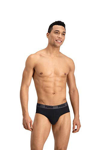 Puma Basic Brief 2P - Calzoncillos para hombre, color negro, talla L