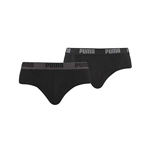 Puma Basic Brief 2P - Calzoncillos para hombre, color negro, talla L