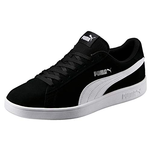 PUMA Smash V2, Zapatillas Unisex Adulto, Negro Black White Silver, 40.5 EU