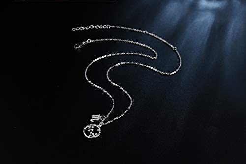 Qings Collar Plata Mujer Zodíaco Escorpio BFF Amigas Amistad Collares Símbolos del Astrología Colgante Horóscopo, Navidad Regalo para Mujer Niña Fiesta