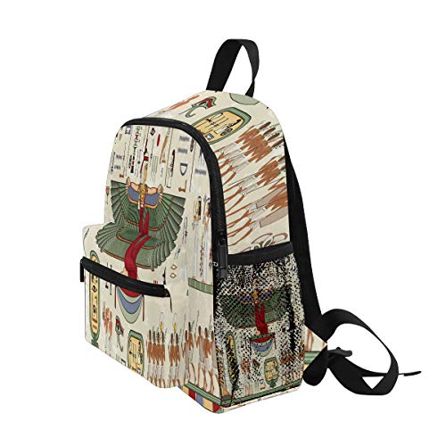 QMIN Mochila para niños con Estampado Antiguo de Egipto, pequeña Bolsa de Hombro para niños pequeños para Viaje, Escuela de jardín de Infantes, para niñas y niños