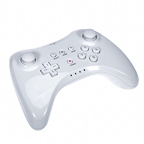 QUMOX Controlador Mando de Juego inalámbrico Bluetooth U Pro Controller Gamepad para Nintendo Wii U, Blanco