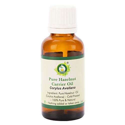 R V Essential Aceite portador de avellana puro 100ml (3.38oz)- Corylus Avellana (100% puro y natural Prensado en frío) Pure Hazelnut Carrier Oil