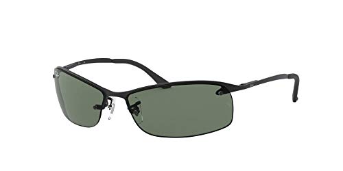 Ray-Ban 0RB3183, Gafas de sol, Negro (Marco: negro, color de la lente: verde clásico 006/71), 63 cm