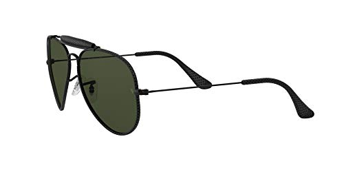 Ray-Ban Aviator Craft Gafas de sol, Leather Black, 58 para Hombre