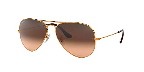 Ray-Ban Aviator Large Metal, Gafas de sol para Hombre, Marrón (Pink/Brown Gradient), 55