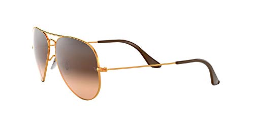 Ray-Ban Aviator Large Metal, Gafas de sol para Hombre, Marrón (Pink/Brown Gradient), 55