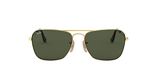 RAY-BAN Caravan 181 Gafas de sol, Negro (Gold), 55 Unisex