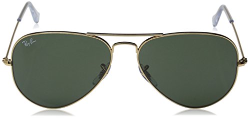 Ray-Ban Classic Aviator Sunglasses Arista Gold Crystal Green 58 Crystal Green