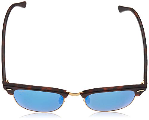 Ray-Ban Clubmaster - Gafas de sol para hombre, Marrón (Marco: Havana, Vidrio: Azul Flash 114517), 51 milímetros