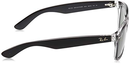 Ray Ban New Wayfarer, Gafas de Sol Para Hombre, Negro y transparente, Large (talla Del Fabricante: Large)