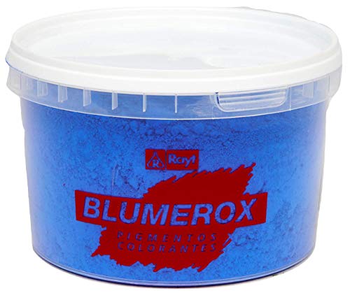 Rayt 1183-71 Blumerox Polvo para Interiores Cemento Blanco o Gris, Cal y Yeso. Altísimo Poder colorante. Pigmentos de Primera Calidad. Color Azul 05, 450gr