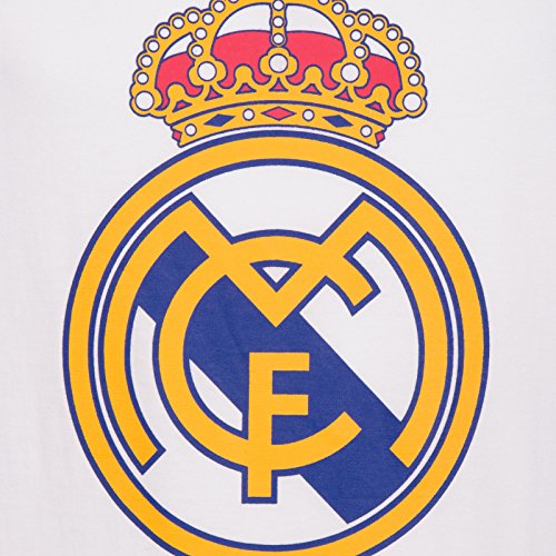 Real Madrid - Camiseta Oficial para Hombre - con el Escudo del Club - Blanco - M