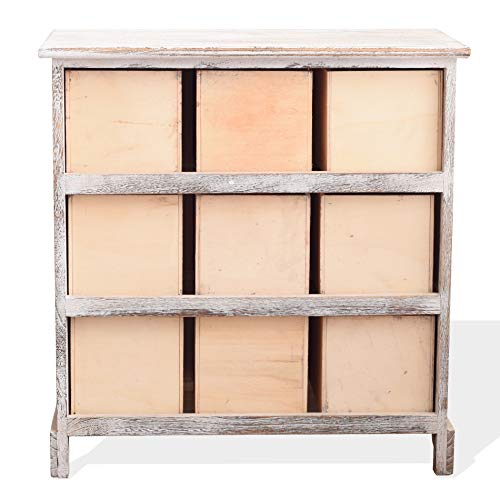 Rebecca Mobili Cajonera con 9 cajones, gabinete Blanco, Madera, Shabby Chic, Dormitorio vestidor- Medidas: 63 x 60 x 23 cm (AxANxF) - Art. RE4077