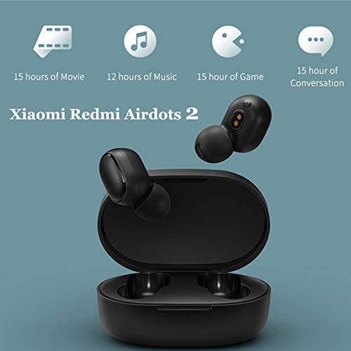 Redmi Airdots 2 Bluetooth Auriculares, 2020 Origina Redmi Airdots 2 Inalámbricos Auriculares Estéreo Bluetooth V5.0 con Micrófono, Portatil Auriculares Deportivos Earphones Headset Headphones