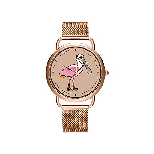 Reloj de Pulsera para Mujer con Correa de Malla Ultrafina, Resistente al Agua, Reloj de Cuarzo, Reloj de Pulsera de Navidad Birdorable Greater Prairie-Chicken