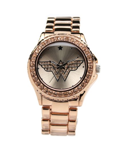 Reloj Mujer Maravilla Rosegold con piedras de tono melocotón claro (Wow 8008)