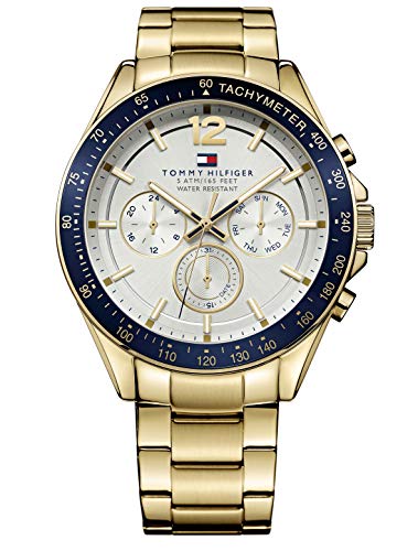 Reloj para hombre Tommy Hilfiger 1791121, mecanismo de cuarzo, diseño con varias esferas, correa de acero inoxidable.