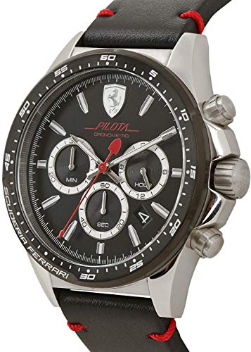 Reloj Scuderia Ferrari para Hombre 0830389, Negro (Plateado/Negro)