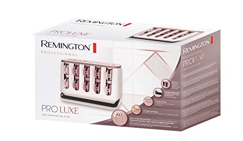 Remington Proluxe H9100 Kit de Rulos Calientes para el Pelo, Aterciopelados, Pinzas de Cerámica, 20 Rulos, Oro Rosa