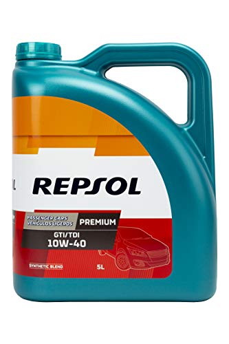 REPSOL ACEITE DE MOTOR PREMIUM GTI/TDI 10W40 5 Litros, Multicolor, 5 L