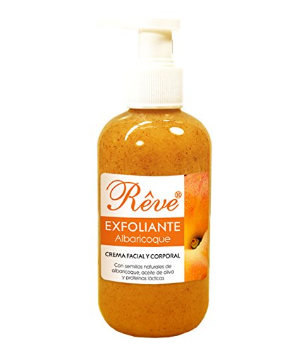 REVE Exfoliante Facial y Corporal de Albaricoque 200 ml - Gel crema, deja la piel suave, elimina células muertas, limpia poros y espinillas - Hombre y Mujer - Cosmética natural sin parabenes