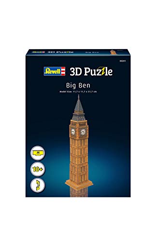 Revell- Big Ben o «Torre del Reloj», Altura 51,7cm 3D Puzzle, Multicolor (00201)