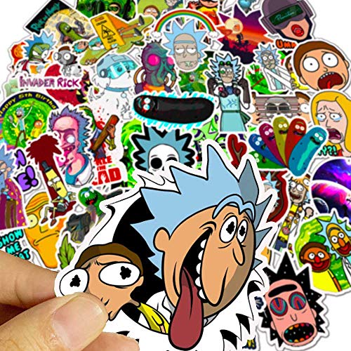 Rick and Morty Stickers [50Pcs] Pegatinas para Computadora Portátil Bomb Decal para Snowboard Equipaje para Nevera para Automóvil Casco para Bicicleta DIY Estilo Vinilo Decoración para el Hogar