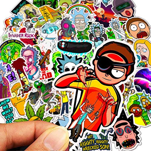 Rick and Morty Stickers [50Pcs] Pegatinas para Computadora Portátil Bomb Decal para Snowboard Equipaje para Nevera para Automóvil Casco para Bicicleta DIY Estilo Vinilo Decoración para el Hogar