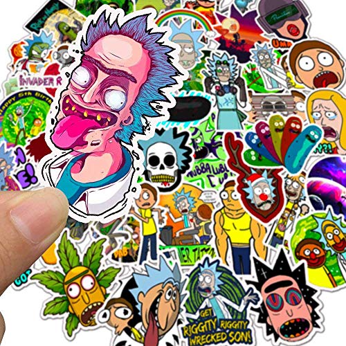 Rick and Morty Stickers [50Pcs] Pegatinas para Computadora Portátil Bomb Decal para Snowboard Equipaje para Nevera para Automóvil Casco para Bicicleta DIY Estilo Vinilo Decoración para el Hogar