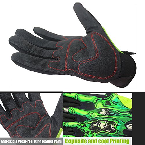 RIGWARL Invierno a Prueba de Viento Impermeable Pantalla táctil Guante cráneo Zombie Hueso diseño Ciclismo Escalada Motos Ciclismo Guantes de jardinería Hombres y Mujeres (XL, Blanco)