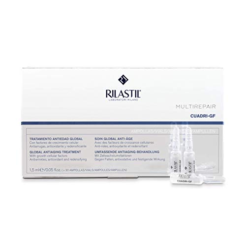 Rilastil Multirepair Cuadri GF - Ampollas Faciales Antiedad - Tratamiento Reparador e Hidratante - 1 Caja de 30 Unidades