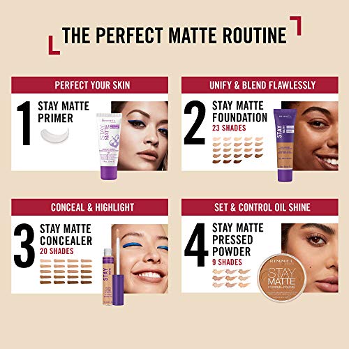 Rimmel London Stay Matte Base de Maquillaje Tono 006 Warm Beige, 14 gr