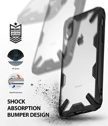 Ringke Fusion-X Compatible con Funda iPhone XR 6.1" Ergonómico Transparente [Defensa Provista Caída Militar] Firme PC Back TPU Bumper Resistente Impactos Cover para Apple iPhone XR (2018) - Black