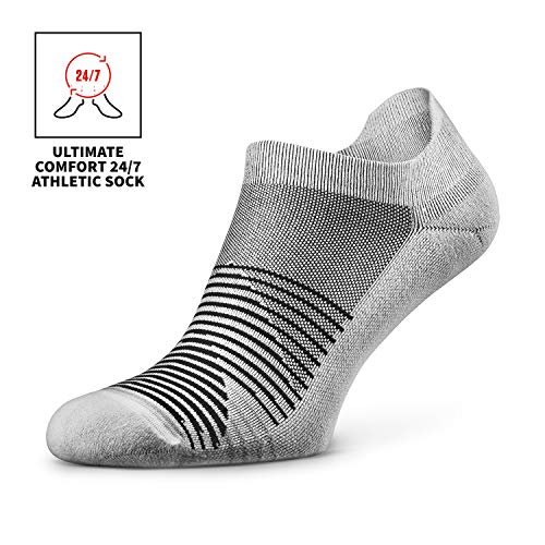 ROCKAY 20four7 Calcetines Atléticos para Hombres y Mujeres, Alcochonado de Performance, Corte al tobillo, 100% Reciclados, para Actividades Deportivas, Anti-Olor (1 Par)