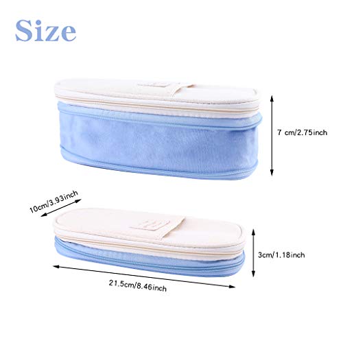 Rolin Roly Cartucheras Escolares Grande Plumier Case Bolso de Cosméticos Pencil Case (Light Blue)