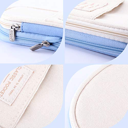 Rolin Roly Cartucheras Escolares Grande Plumier Case Bolso de Cosméticos Pencil Case (Light Blue)