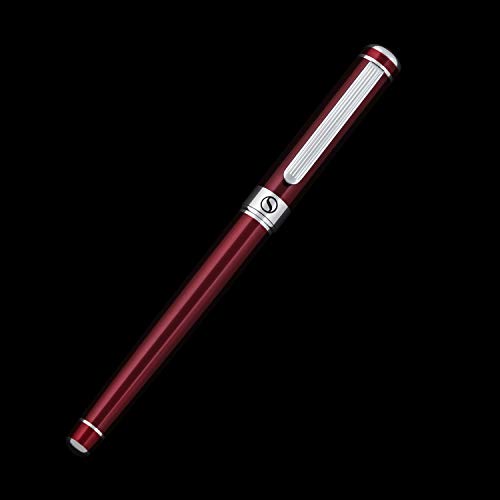 Rollerball Pen by Scriveiner London - Stunning Red Pen with Chrome Finish, Schmidt Ink Refill, Best Roller Ball Pen Gift for Men & Women, Professional, Executive Office, Nice Pens