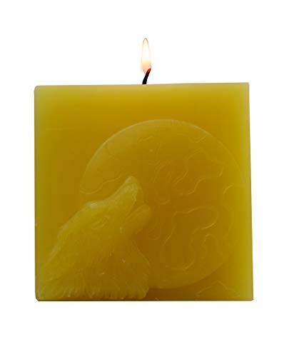 ROOGU La Noche del Lobo * Vela Aromática Cubo Vainilla Limon-Amarillo Claro Luna